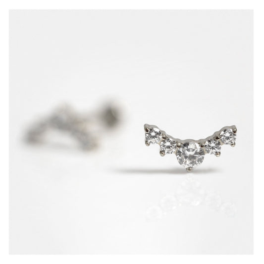Titanium Charming CZ Crescent Labret - Internally Threaded