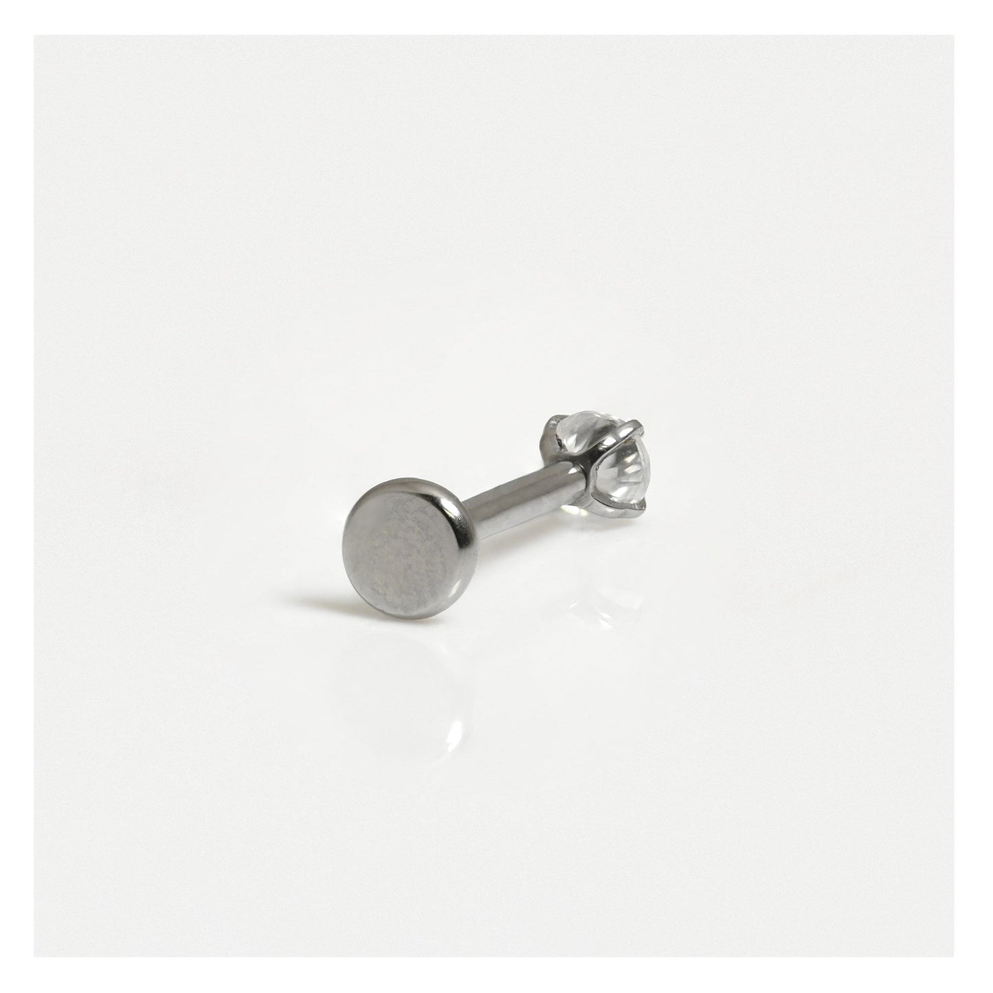 Titanium 3mm Round CZ Clawset Labret - 1.2mm