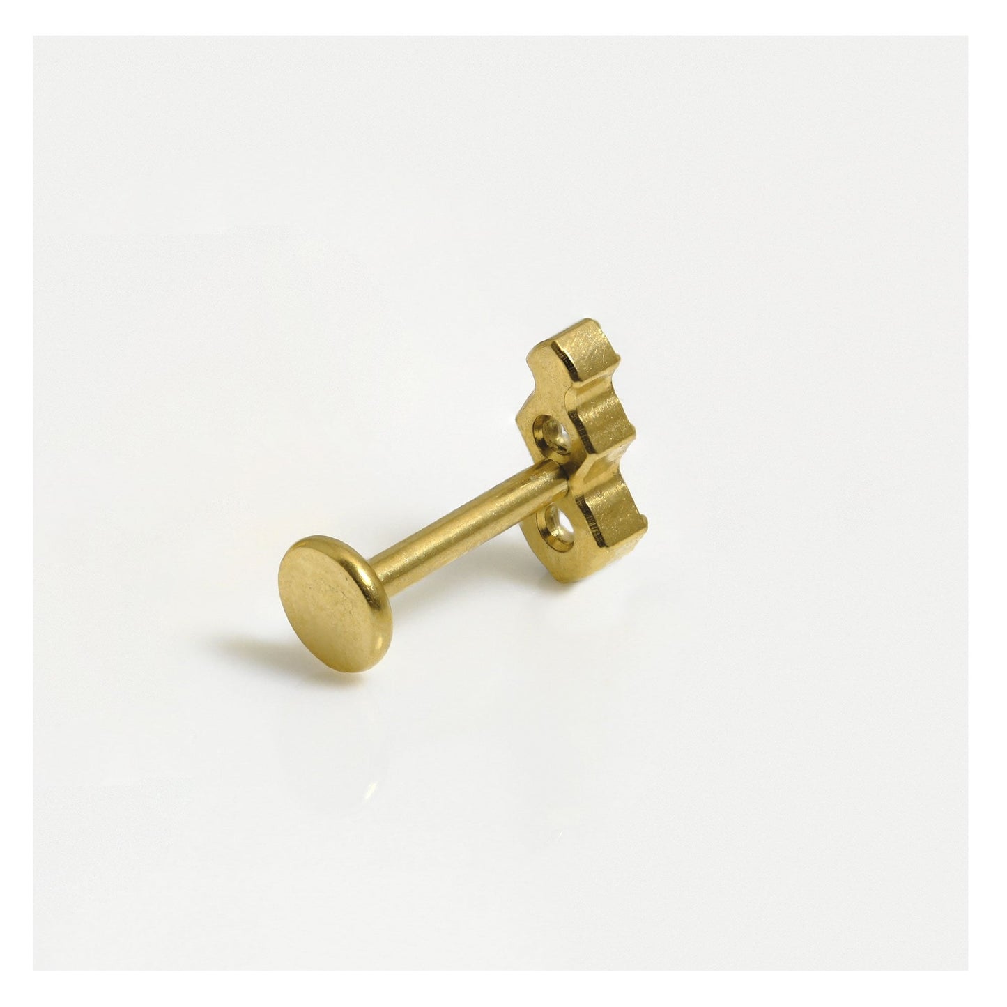 Gold PVD Titanium Triple Luxe Labret - 1.2mm - Internally Threaded
