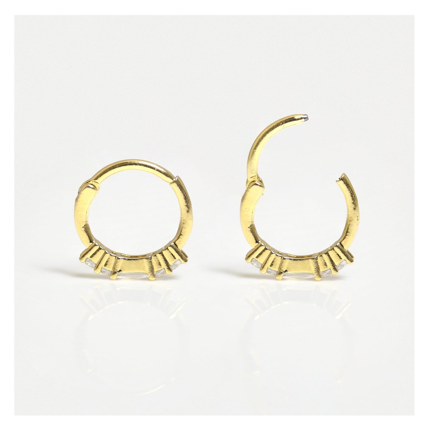 Gold PVD Titanium Glitzy Hinged Segment Ring - 1.2mm