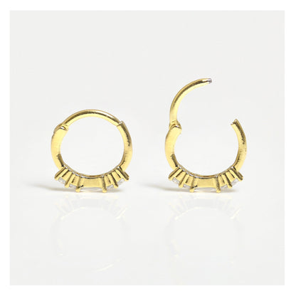 Gold PVD Titanium Glitzy Hinged Segment Ring - 1.2mm