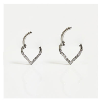 Titanium Sparkly Teardrop Segment Ring - 1.2mm