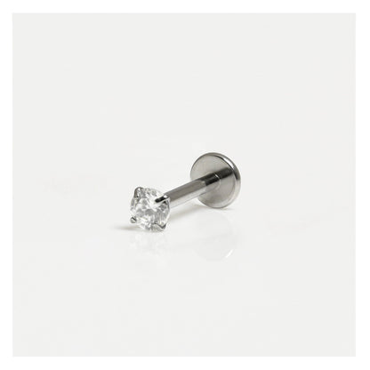 Titanium 3mm Round CZ Clawset Labret - 1.2mm