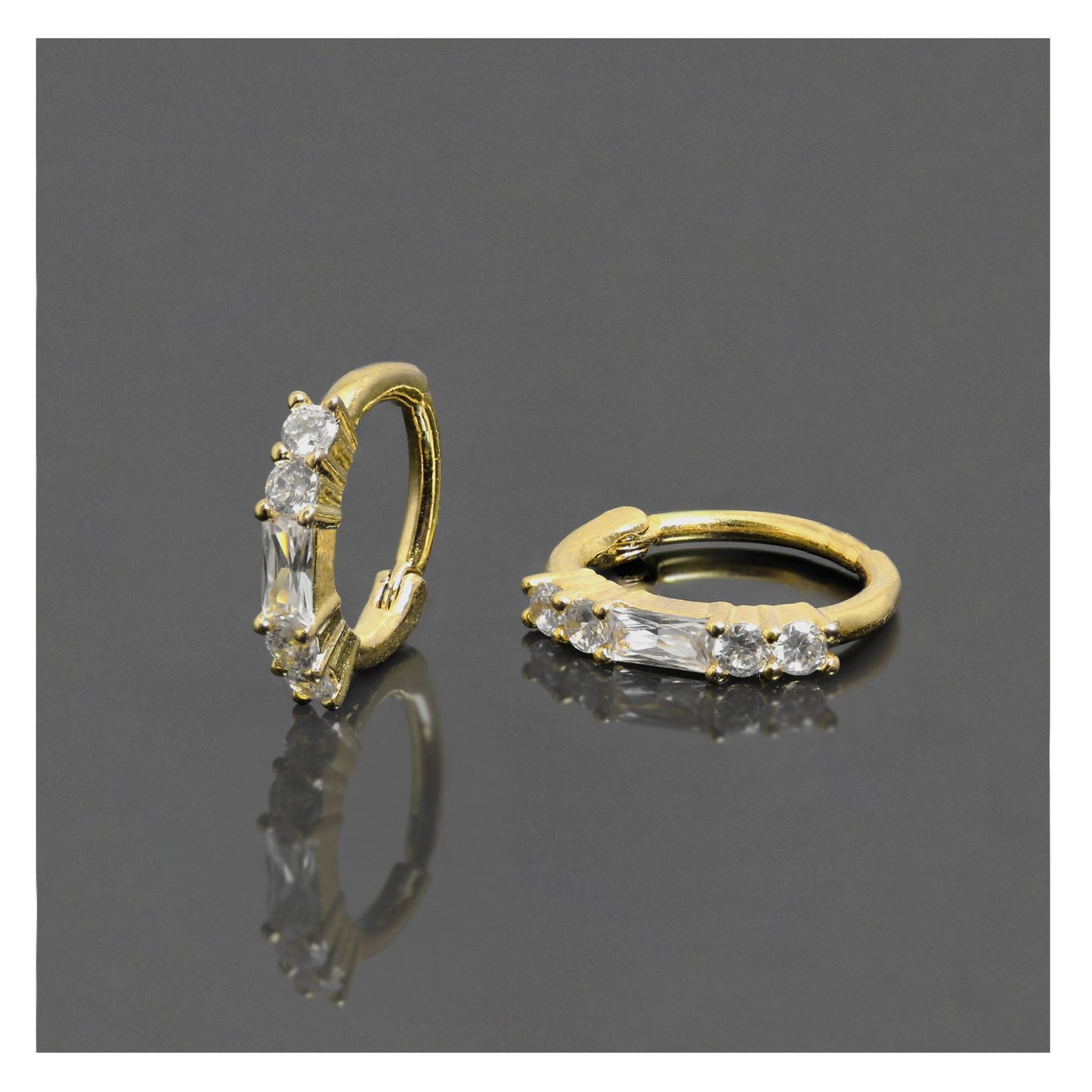 Gold PVD Titanium Glitzy Hinged Segment Ring - 1.2mm