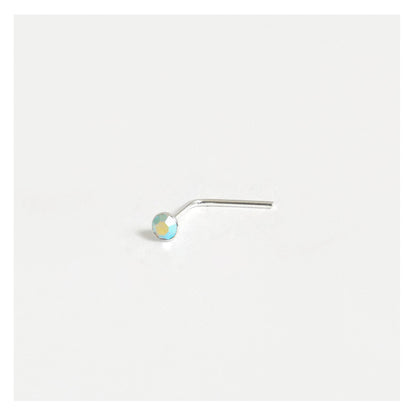 Silver Round Gemset Nose Pins - 1.5mm, Bobble or L-Back (Single Colour Boxes)