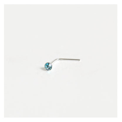 Silver Round Gemset Nose Pins - 1.5mm, Bobble or L-Back (Single Colour Boxes)