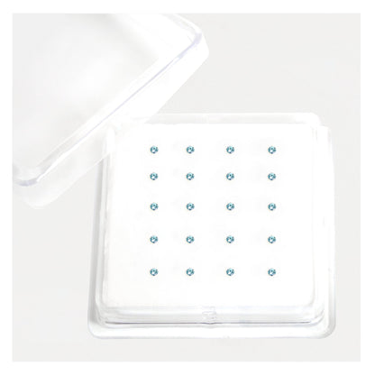 Silver Round Gemset Nose Pins - 1.5mm, Bobble or L-Back (Single Colour Boxes)