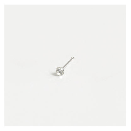 Silver Round Gemset Nose Pins - 1.5mm, Bobble or L-Back (Single Colour Boxes)
