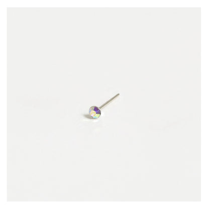 Silver Gemset Nose Pins - 2mm, (Single Colour Boxes)