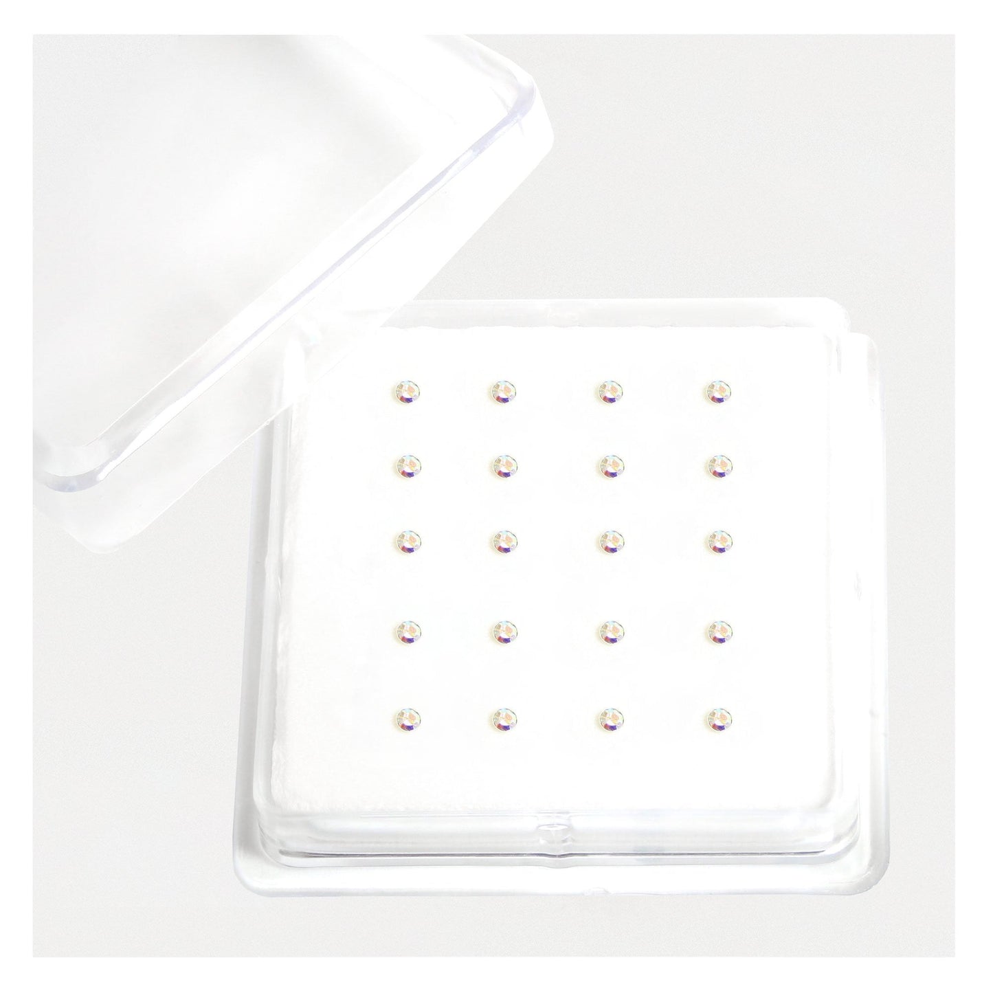 Silver Gemset Nose Pins - 2mm, (Single Colour Boxes)