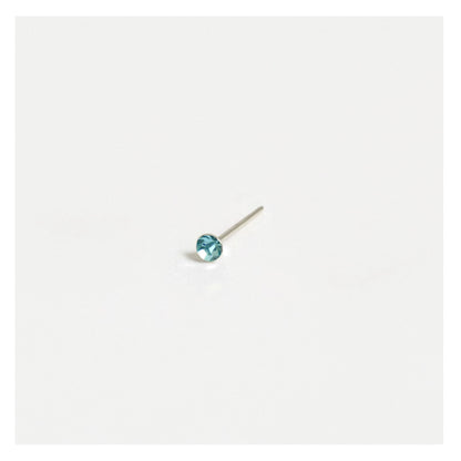 Silver Gemset Nose Pins - 2mm, (Single Colour Boxes)