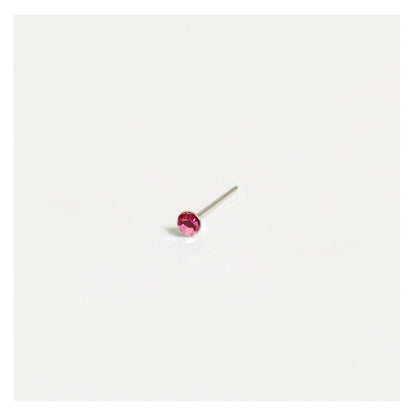 Silver Gemset Nose Pins - 2mm, (Single Colour Boxes)
