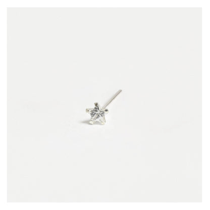 Silver Clear Clawset Star Nose Pins - 3.5mm