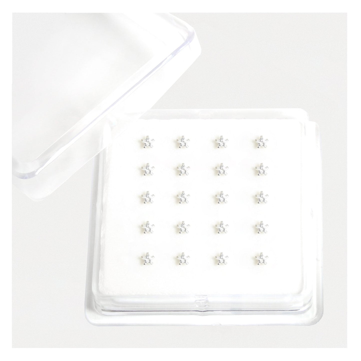 Silver Clear Clawset Star Nose Pins - 3.5mm