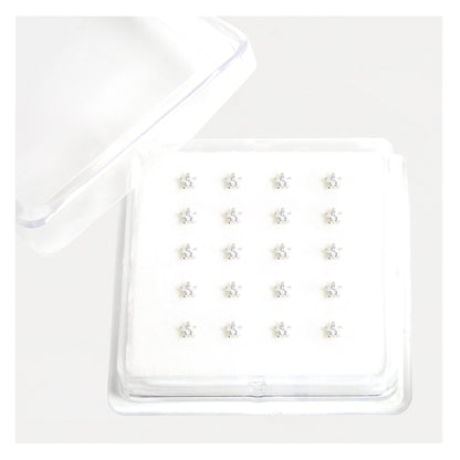 Silver Clear Clawset Star Nose Pins - 3.5mm