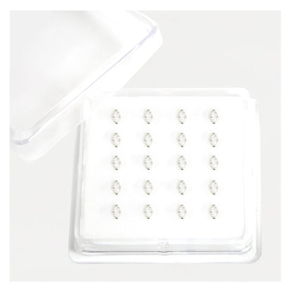 Silver Marquis Clear Crystal Nose Pins