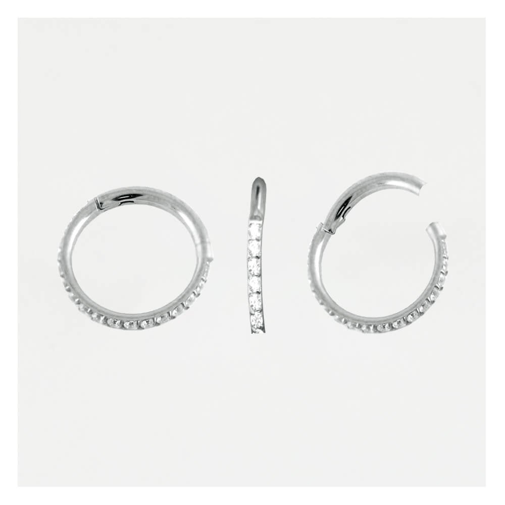 Steel Multi Gem Hinged Segment Ring - 1.2mm