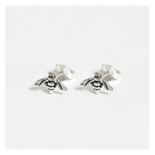 Silver Bee Studs