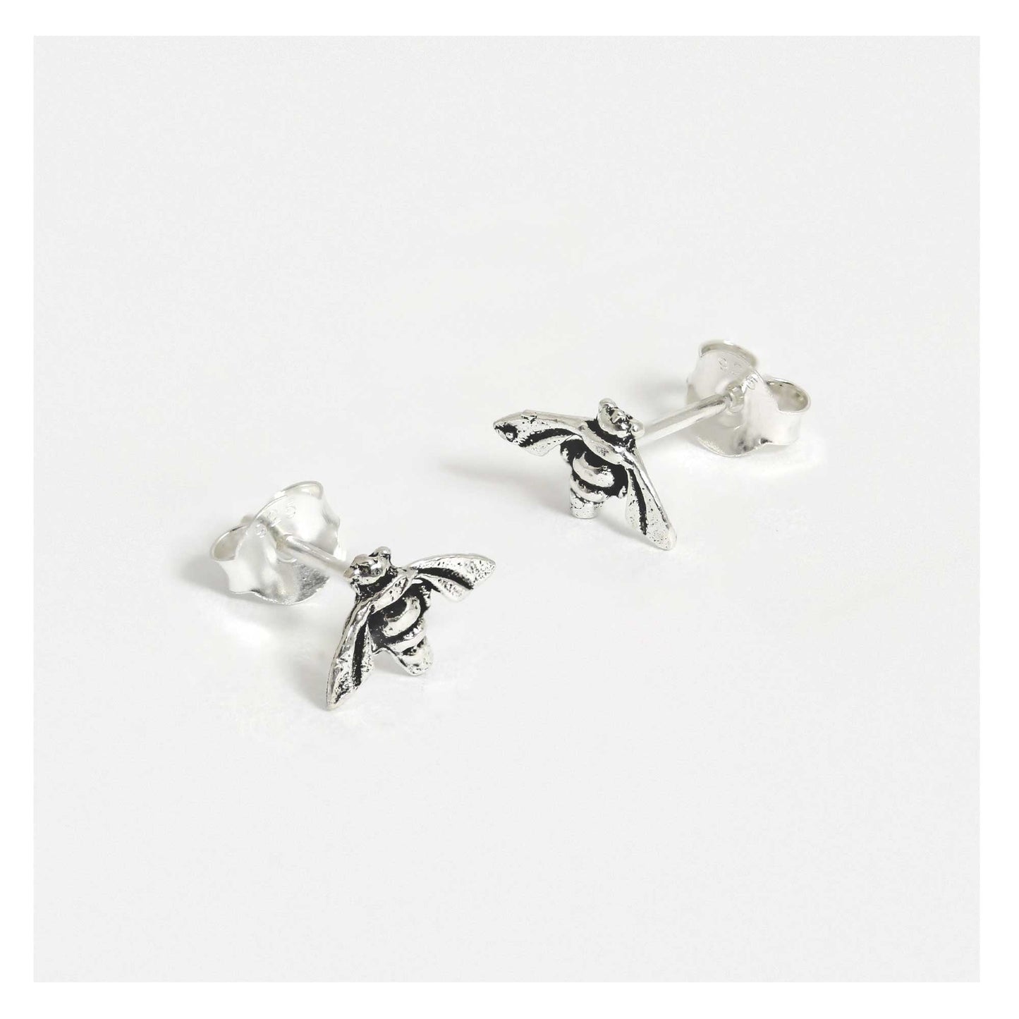 Silver Bee Studs