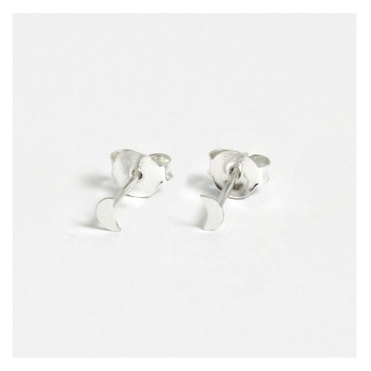 Dainty Silver Moon Ear Studs