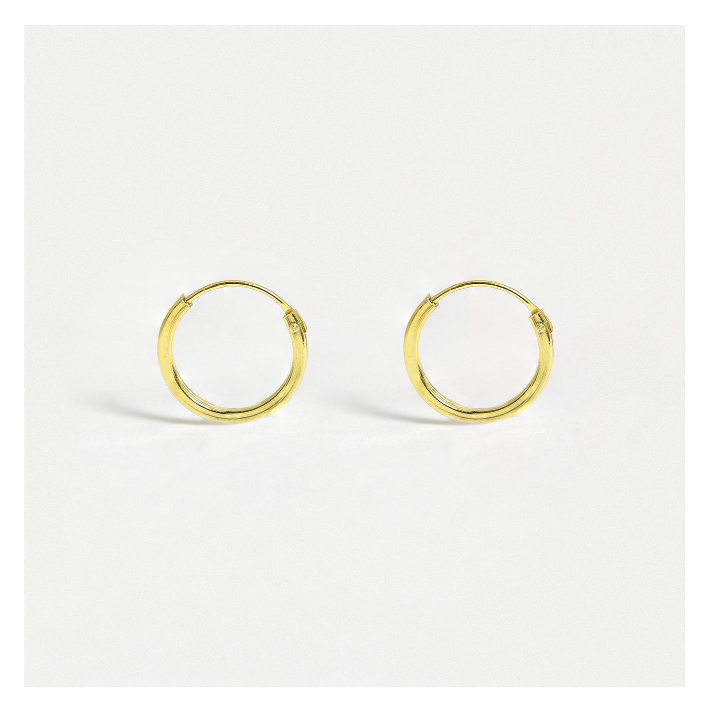 Gold Plated Square Cut Hoop Earrings - 10mm & 12mm