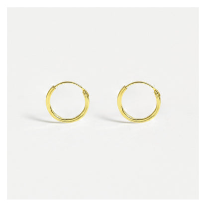Gold Plated Square Cut Hoop Earrings - 10mm & 12mm