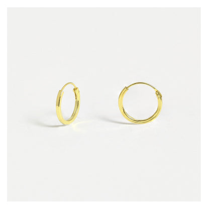 Gold Plated Square Cut Hoop Earrings - 10mm & 12mm