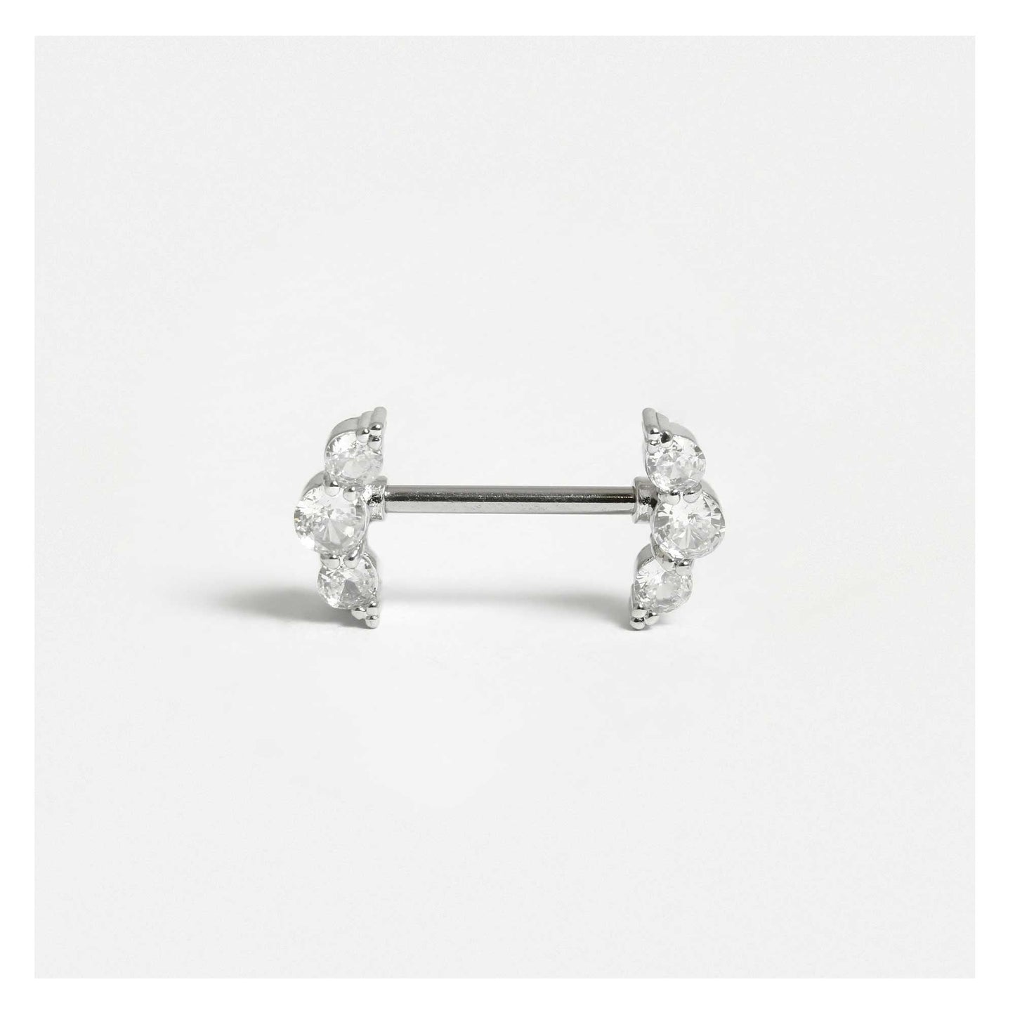 Steel Jewelled Crescent Nipple Bar