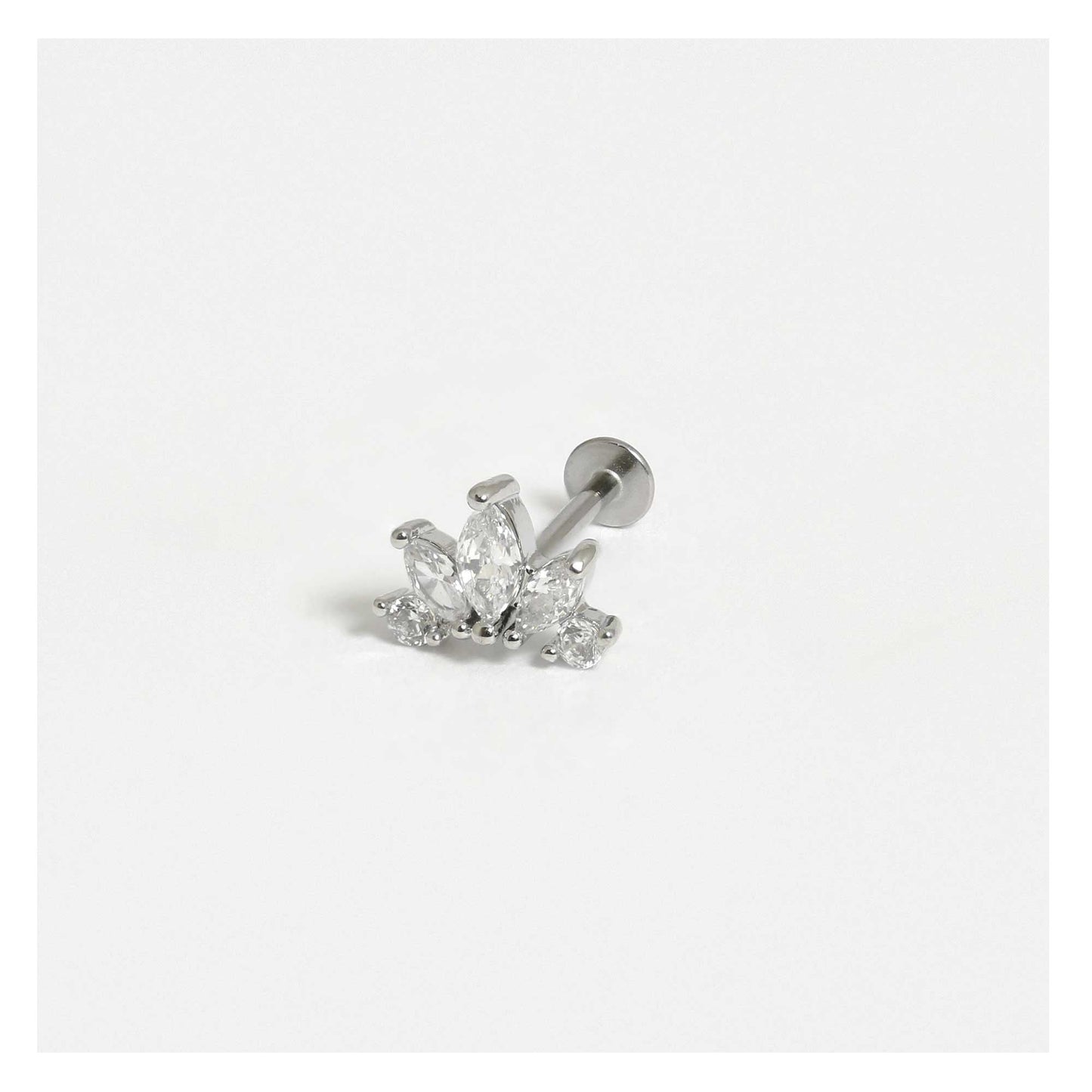 Steel Labret with Marquise Petals