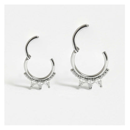 Steel Petal Hinged Segment Ring with Beading -1.2mm