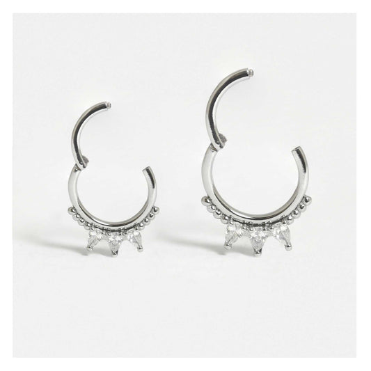 Steel Petal Hinged Segment Ring with Beading -1.2mm