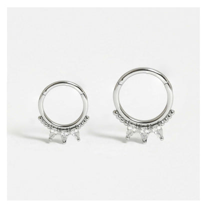 Steel Petal Hinged Segment Ring with Beading -1.2mm