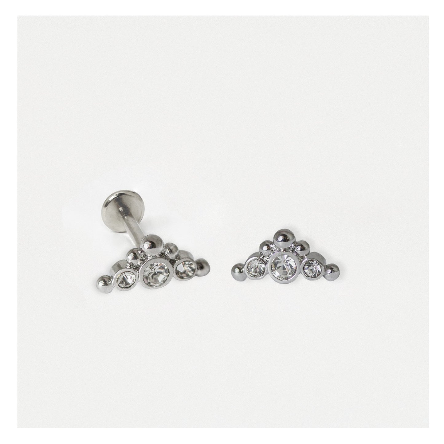Steel Bermuda Jewel Labret - Internally Threaded