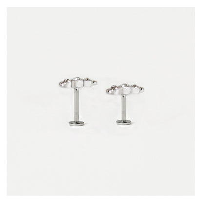 Steel Bermuda Jewel Labret - Internally Threaded