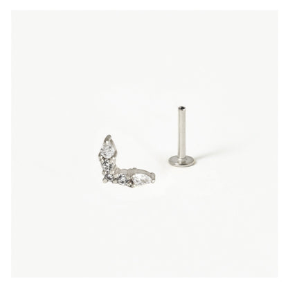 Steel Labret with Fairy Wings - Internally Threaded