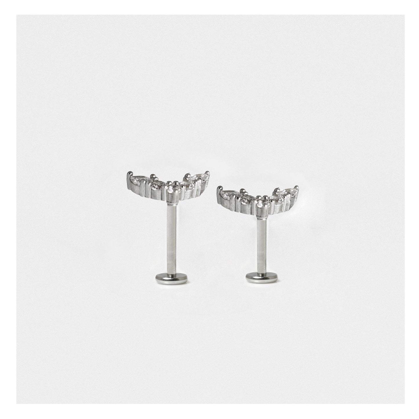 Steel Labret with Fairy Wings - Internally Threaded