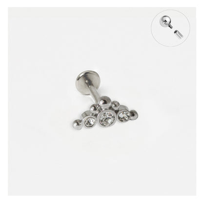 Steel Bermuda Jewel Labret - Internally Threaded