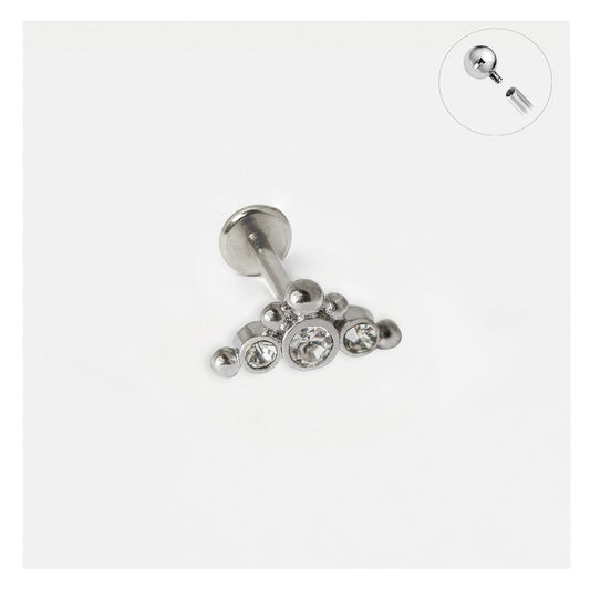 Steel Bermuda Jewel Labret - Internally Threaded