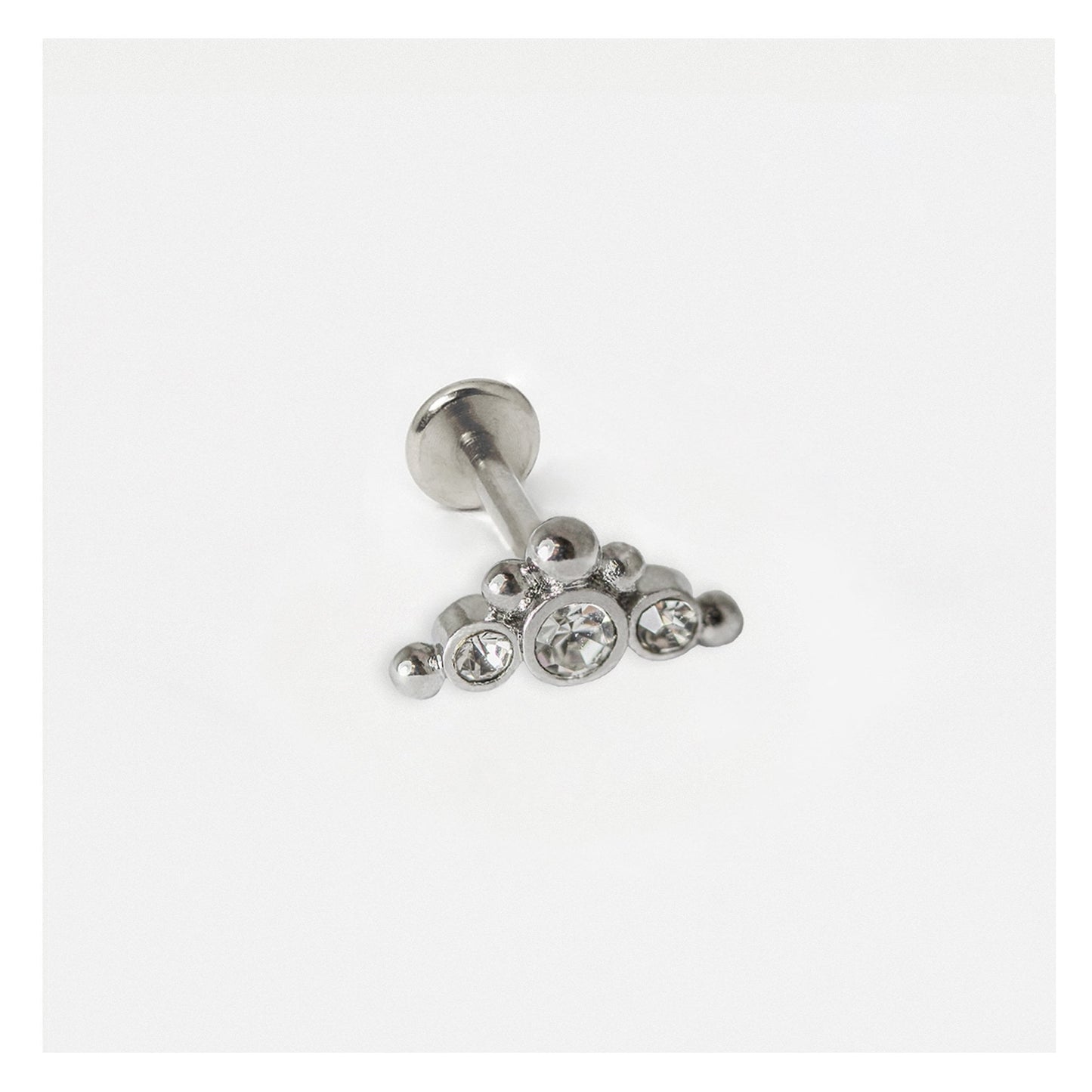 Steel Bermuda Jewel Labret - Internally Threaded