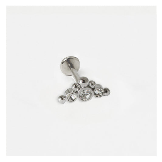 Steel Bermuda Jewel Labret - Internally Threaded
