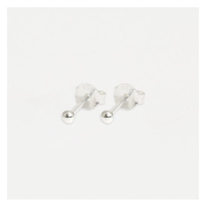Silver Plain Ball Ear Studs 1.5 - 4mm