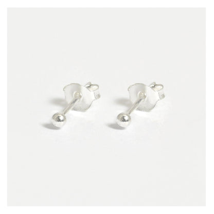 Silver Plain Ball Ear Studs 1.5 - 4mm