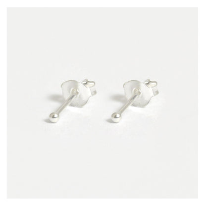 Silver Plain Ball Ear Studs 1.5 - 4mm