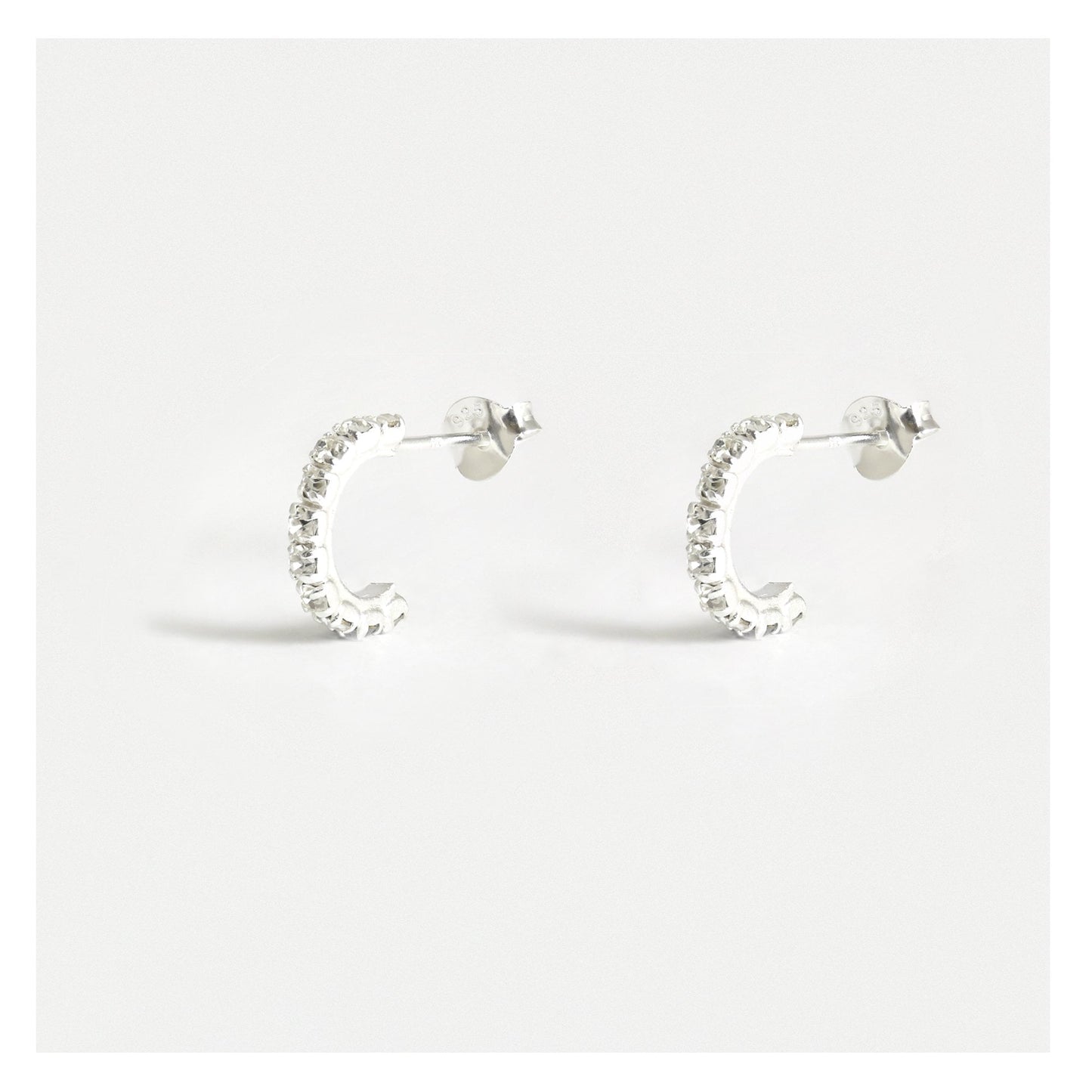 Silver Glitzy Gemma Hoops - 12mm