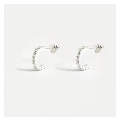 Silver Glitzy Gemma Hoops - 12mm