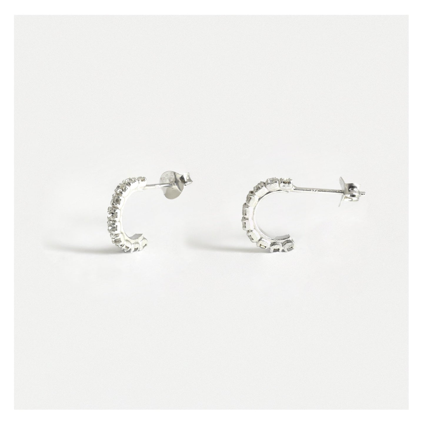 Silver Glitzy Gemma Hoops - 12mm