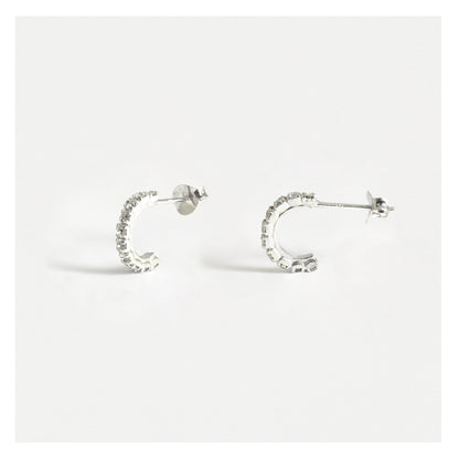 Silver Glitzy Gemma Hoops - 12mm