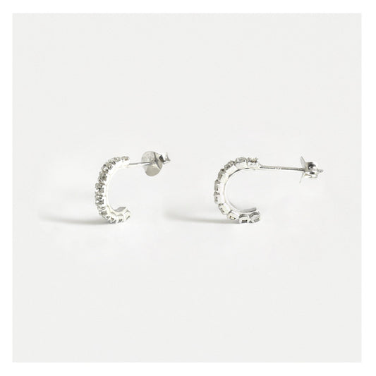 Silver Glitzy Gemma Hoops - 12mm