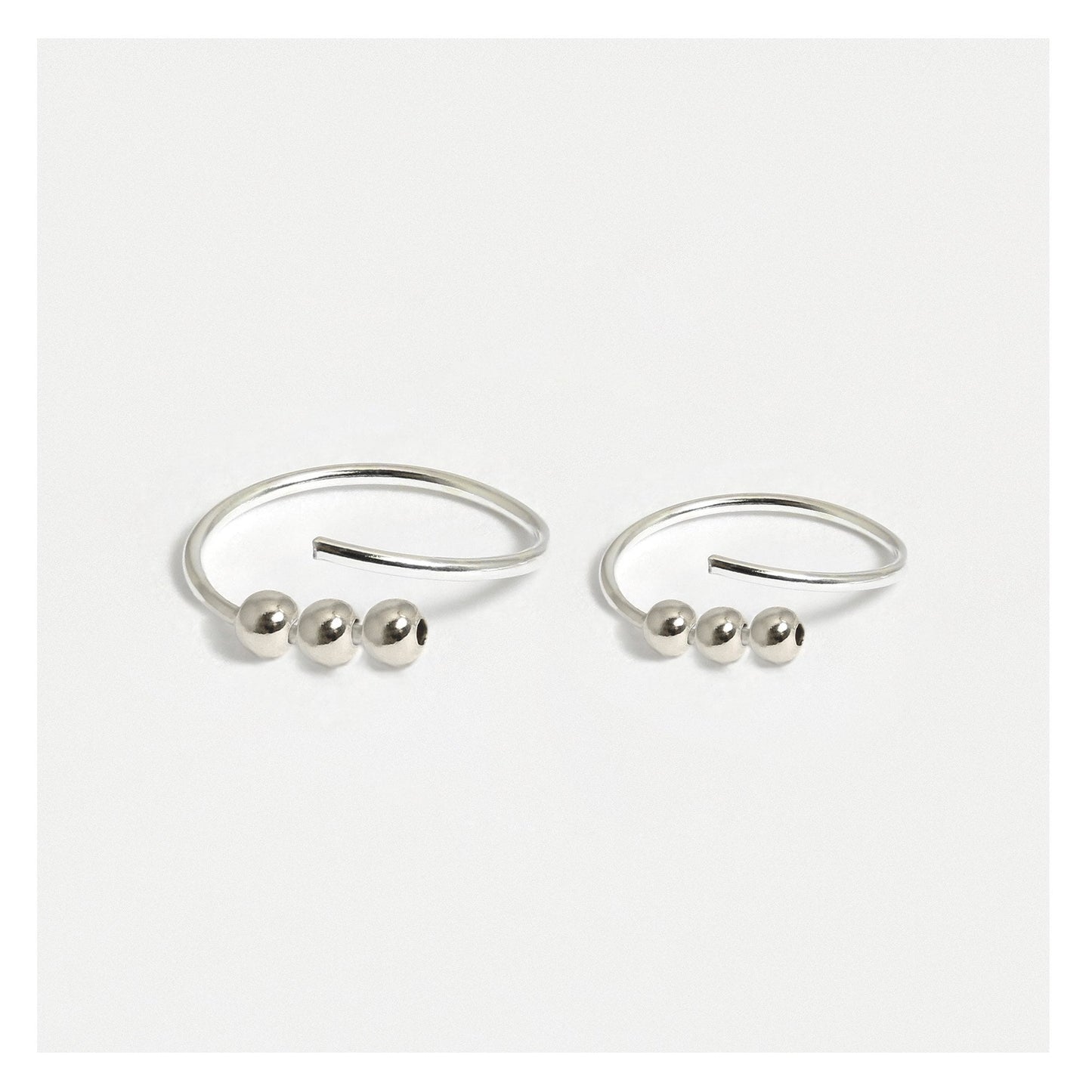 Silver Trinity Ball Nose Ring - 8mm & 10mm
