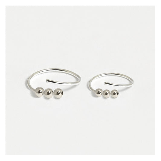 Silver Trinity Ball Nose Ring - 8mm & 10mm